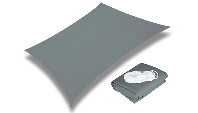 Waterproof Rectangular Shade Sail - 5 Sizes & 9 Colours at Discount Experts