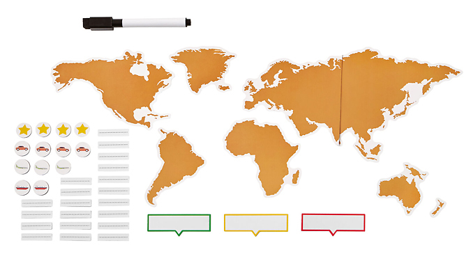 Magnetic World Map With Dry Wipe Set at Discount Experts