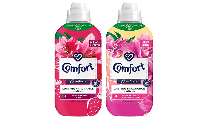 4 to 12-Pack of Comfort Creations Fabric Conditioner 900ml - 2 Scents at Discount Experts