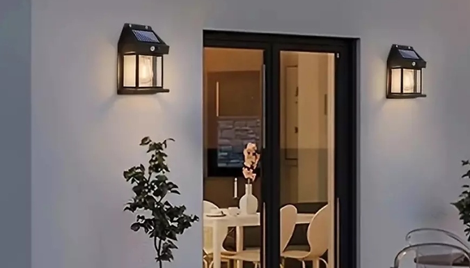 Image of Gomoro 1, 2 or 4-Pack Solar Power Wall Light with 3 Modes & Motion Sensor - 2 Colours