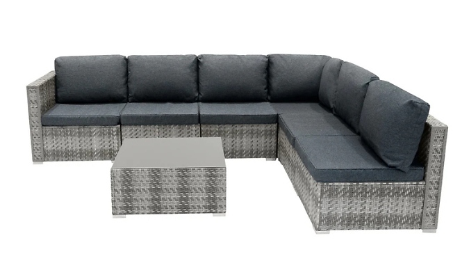 7-Piece Marielle Rattan Modular Furniture Set – Optional Storage Box! 7-Piece Marielle Rattan Modular Furniture Set – Optional Storage Box!