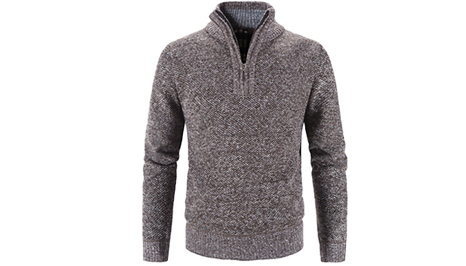 Men's Pullover Half-Zip Sweater - 5 Colours & 5 Sizes at Discount Experts