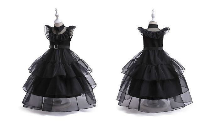 Wednesday Addams Inspired Black Princess  Dress at Discount Experts