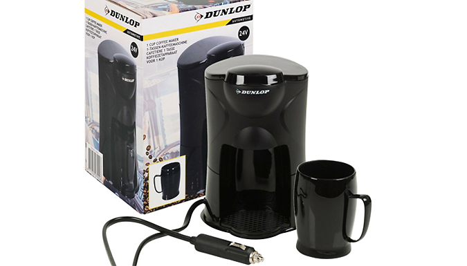 Dunlop 24V Travel Coffee Machine & Mug from Discount Experts