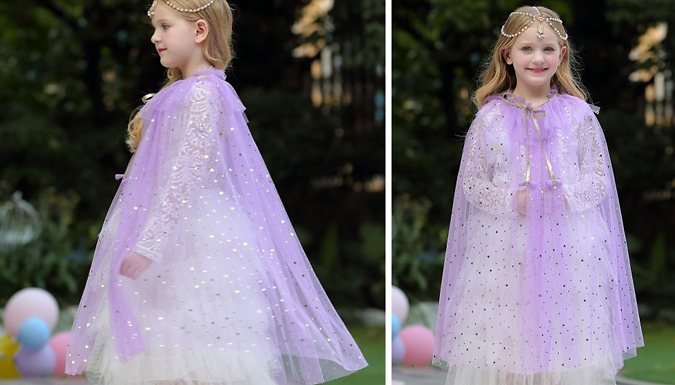 Elven Princess Sparkle Cape Cloak – 6 Colours & 3 Sizes Deal Price £9.99