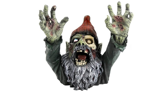 1 or 2 Zombie Gnombie Gothic Statues - 2 Designs from Discount Experts