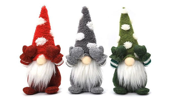 1 or 3 Christmas House Gnome Elf - 3 Colours at Discount Experts