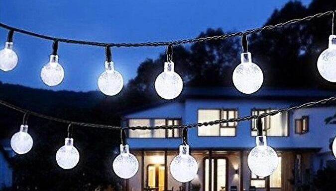 6m LED Crystal Ball Solar String Lights – 3 Colours Deal Price £9.99