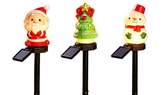 Solar-Powered Christmas Decoration Stake Light - 3 Designs