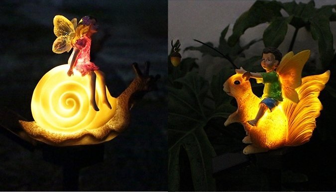 Resin Solar LED Fairy Statue - 2 Styles from Discount Experts