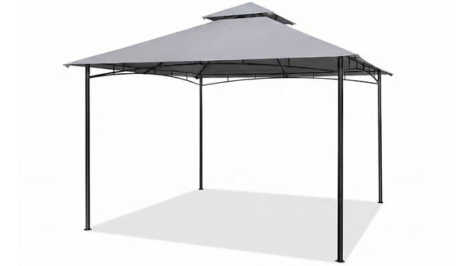 Image of COSTWAY 3.3m x 3.3m Outdoor Gazebo with Heavy-Duty Metal Frame