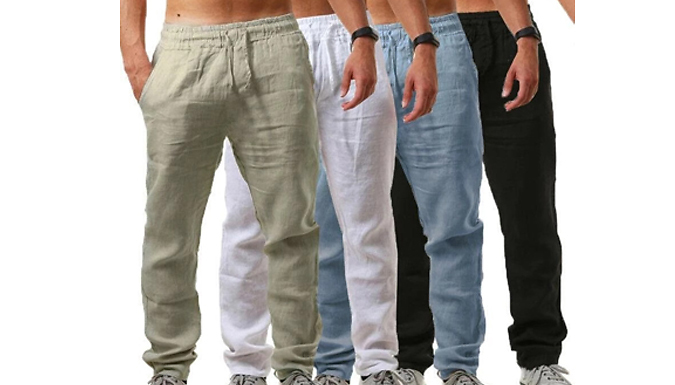 Men's Comfy Elastic Waist Trousers - 7 Colours & 5 Sizes at Discount Experts
