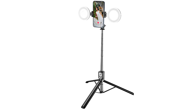 Dimmable Dual-Fill Lamp Selfie Stick - 3 Colours from Discount Experts