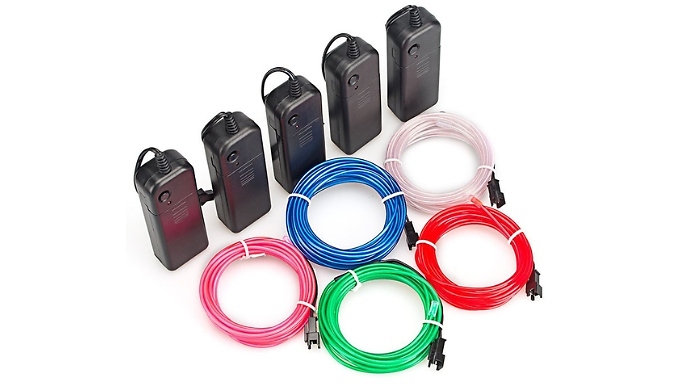 1-5m Glowing Neon LED Light Strips - For Clothes, Art & More. from Discount Experts