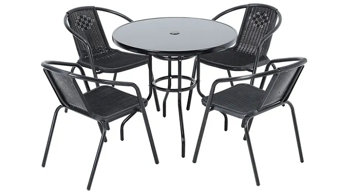 4-Seater Garden Dining Table & Chairs Bistro Set 4-Seater Garden Dining Table & Chairs Bistro Set