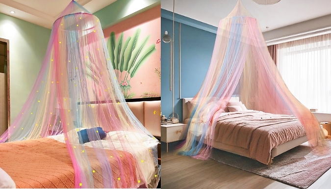 Rainbow Bed Canopy Fairy Dream Tent - 2 Styles from Discount Experts