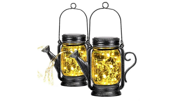 2-in-1 Mason Jar Lantern Solar Garden Light - Standing or Hanging. from Discount Experts