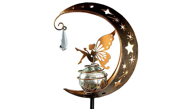 Solar Fairy Moon Decorative LED Stake Light at Discount Experts