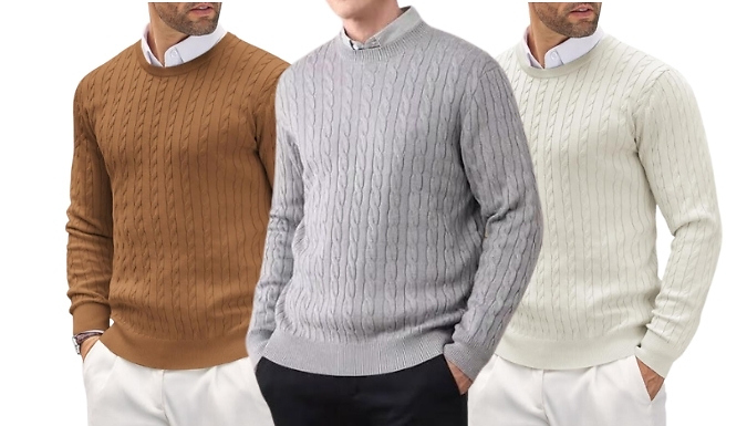 Men's Casual Viscose Knit Sweater - 7 Colours, 5 Sizes. from Discount Experts