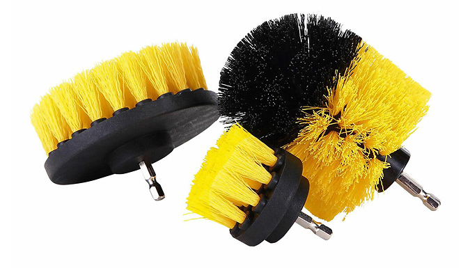 3-Piece Power Drill Cleaning Brush Head Set at Discount Experts