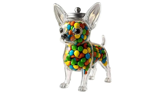 Chihuahua-Shaped Glass Snack Jar at Discount Experts