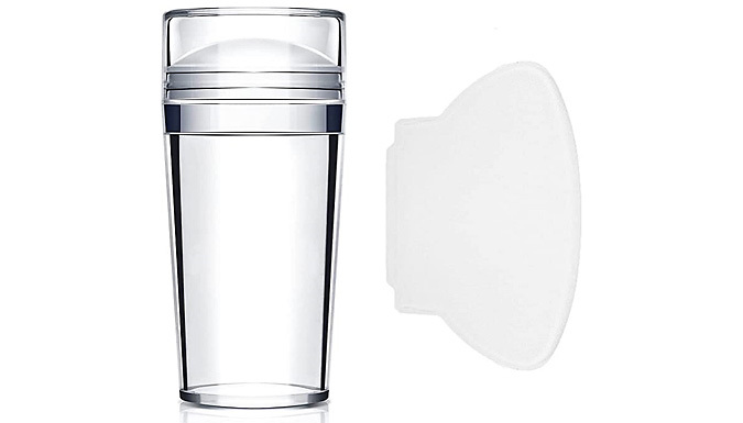 1 or 2 Clear Silicone Jelly Nail Art Stampers with Scraper at Discount Experts