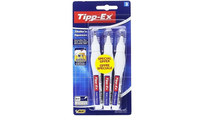 3-Pack Bic Tipp-Ex Correction Pens from Discount Experts