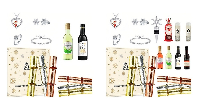 6 or 12 Luxury 10-Inch Christmas Crackers - Alcohol, Jewellery & More Inside. from Discount Experts