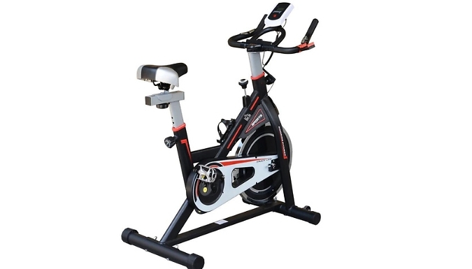 HOMCOM Indoor Exercise Bike With LCD Display from Discount Experts
