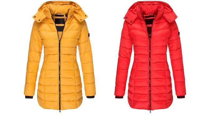 Longline Quilted Parka - 7 Colours, 6 Sizes from Discount Experts