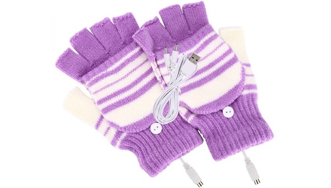 Winter Fingerless Electric Heating Gloves - 3 Colours at Discount Experts