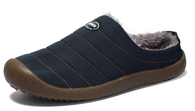 Fleece Outdoor And Indoor Slip-Resistant Slippers - 3 Colours & 11 Sizes at Discount Experts