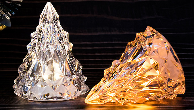 1 or 12 Diamond-Cut Crystal Christmas Tree LED Lights - 2 Colours from Discount Experts