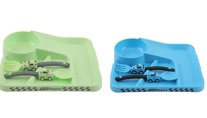 Kid's Cartoon Racing Dinner Set - 6 Colours from Discount Experts