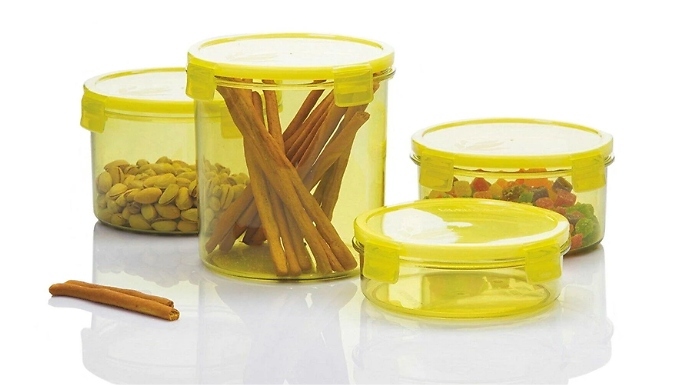 Clip Lock Seal Plastic Food Storage Container - 3 Colours, 4 Sizes at Discount Experts