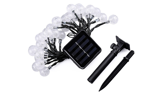 1 or 2 Solar-Powered 30-50 LED String Lights - 3 Colours from Discount Experts