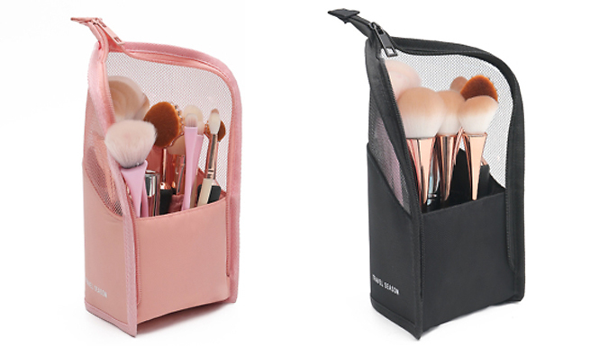 1 or 2 Standing Travel Make-Up Brush Organisers - 2 Colours at Discount Experts