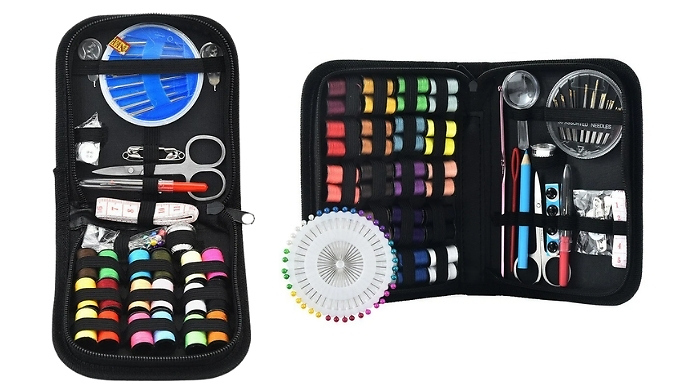 67 or 128-Piece Ultimate Compact Sewing Kit at Discount Experts