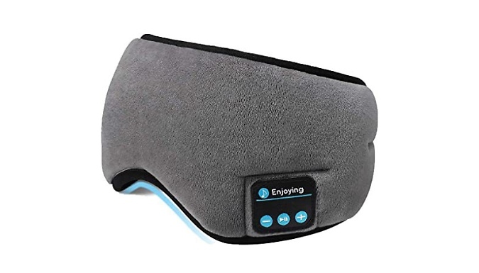 Plush Sleep Mask with Built-in Headphones - 2 Colours at Discount Experts