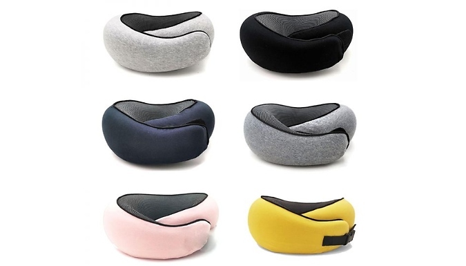 Memory Foam Travel Neck Pillow - 6 Colours from Discount Experts