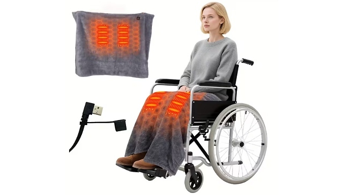 USB-Heated Wheelchair Blanket - 2 Sizes!