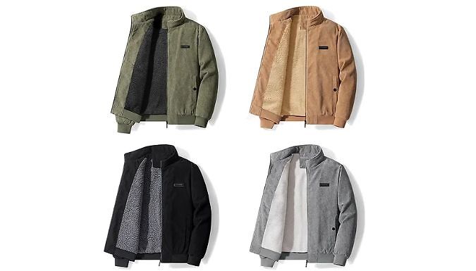 Warm Corduroy Fleece-Lined Coat - 4 Colours, 6 Sizes at Discount Experts