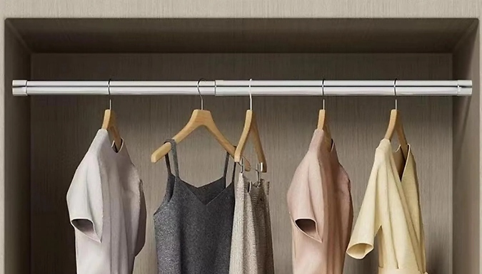 Adjustable Stainless Steel Clothes Hanging Rail - 3 Sizes from Discount Experts