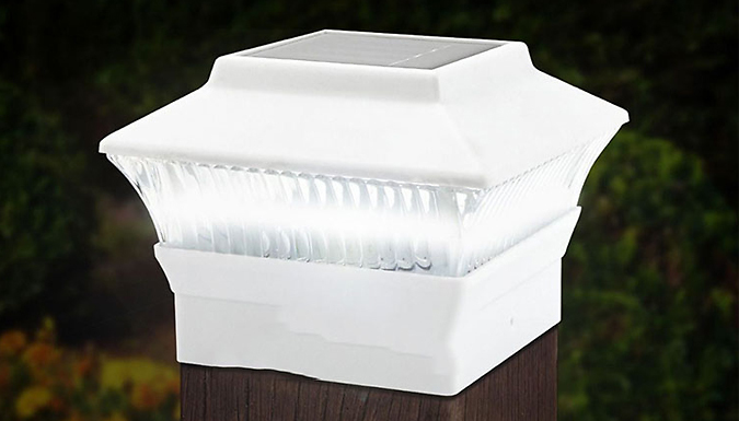 1, 2 or 4 Solar Waterproof Square Column Lamps - 2 Colours at Discount Experts