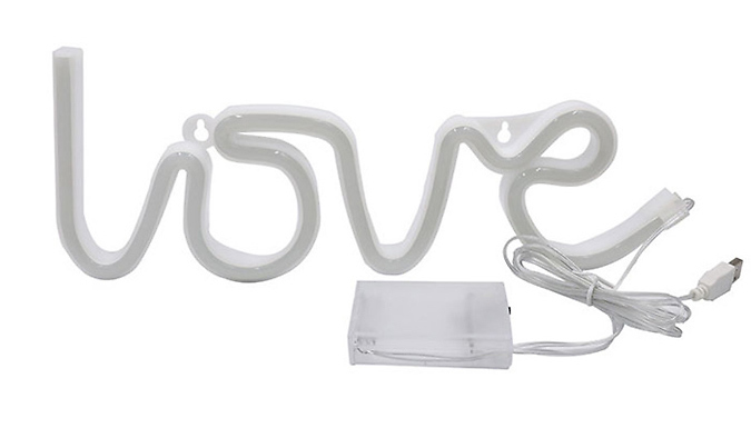 Neon Love Letter Wall Mounted Light - 2 Colours at Discount Experts