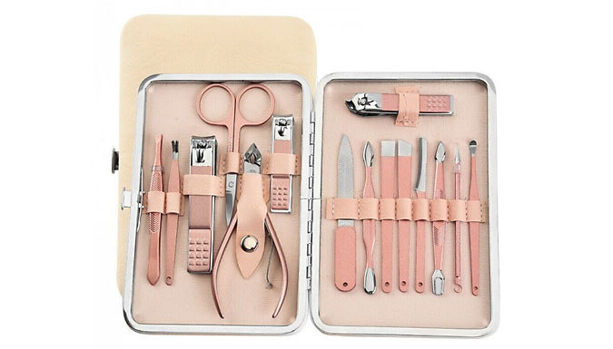 15-Piece Manicure Gift Set With Steel Clippers & Tools - 2 Colours from Discount Experts