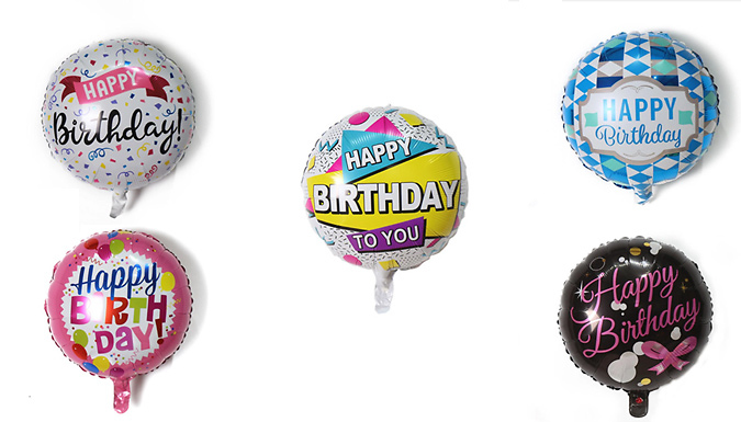 18-Inch Self Inflating Helium Happy Birthday Balloon - 70 Designs from Discount Experts