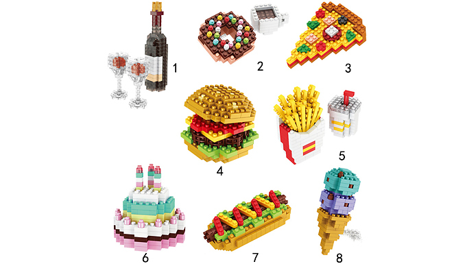 Fast Food Design Building Blocks Set - 8 Designs at Discount Experts