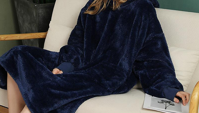 Unisex Hooded Flannel Lazy Blanket - 3 Colours from Discount Experts