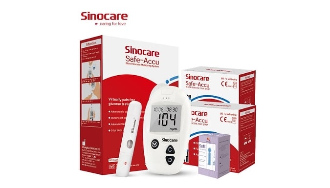 Sinocare Safe-Accu Blood Glucose Monitor Kit - 2 Options from Discount Experts
